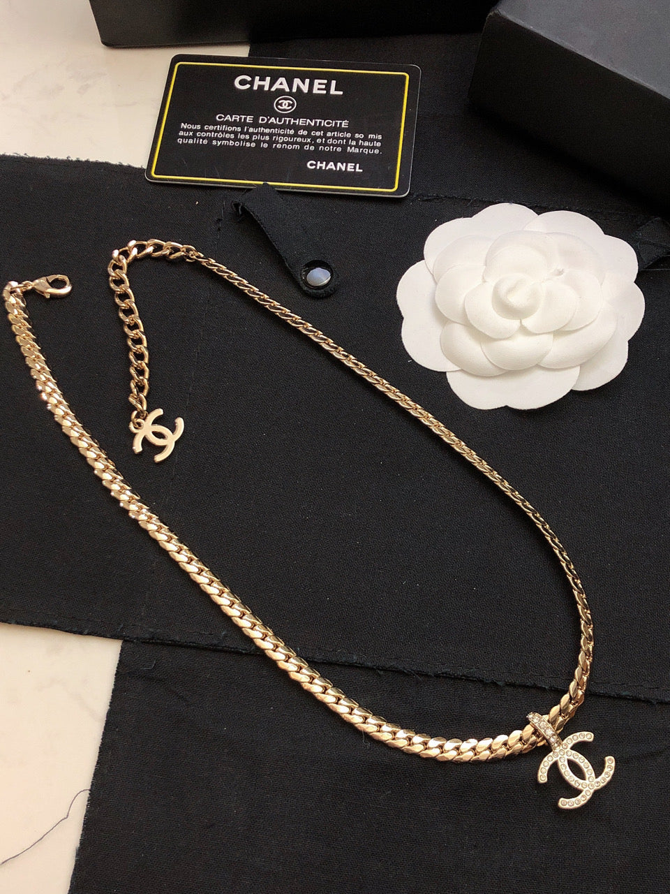 CHANEL Crystal Double-C Necklace