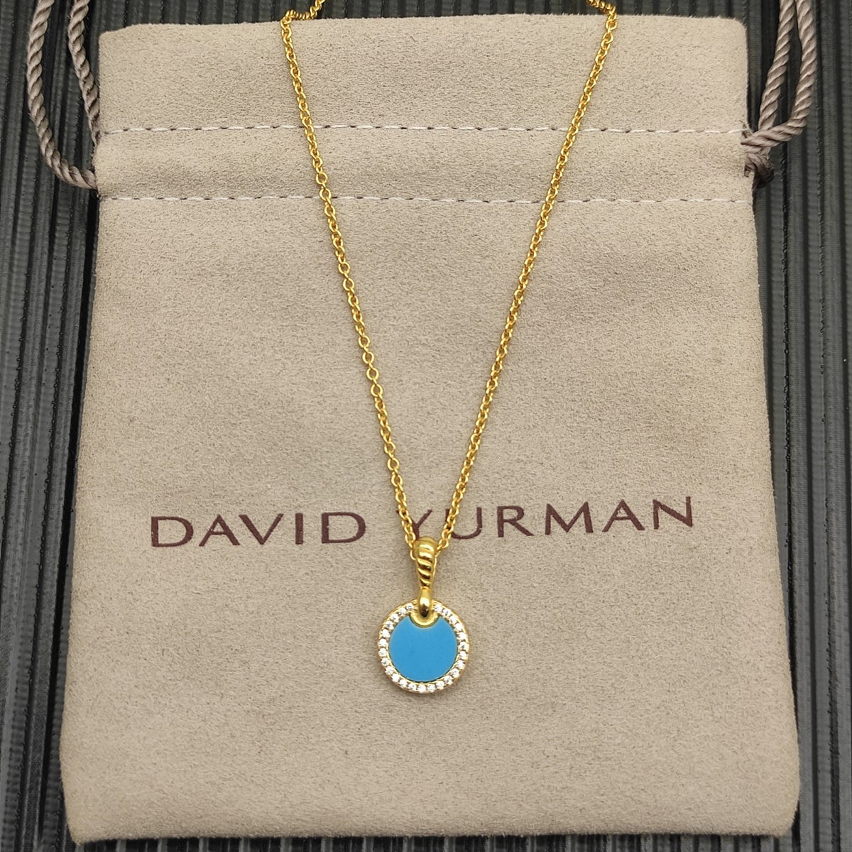 Crystal Turquoise Gold-Tone Necklace