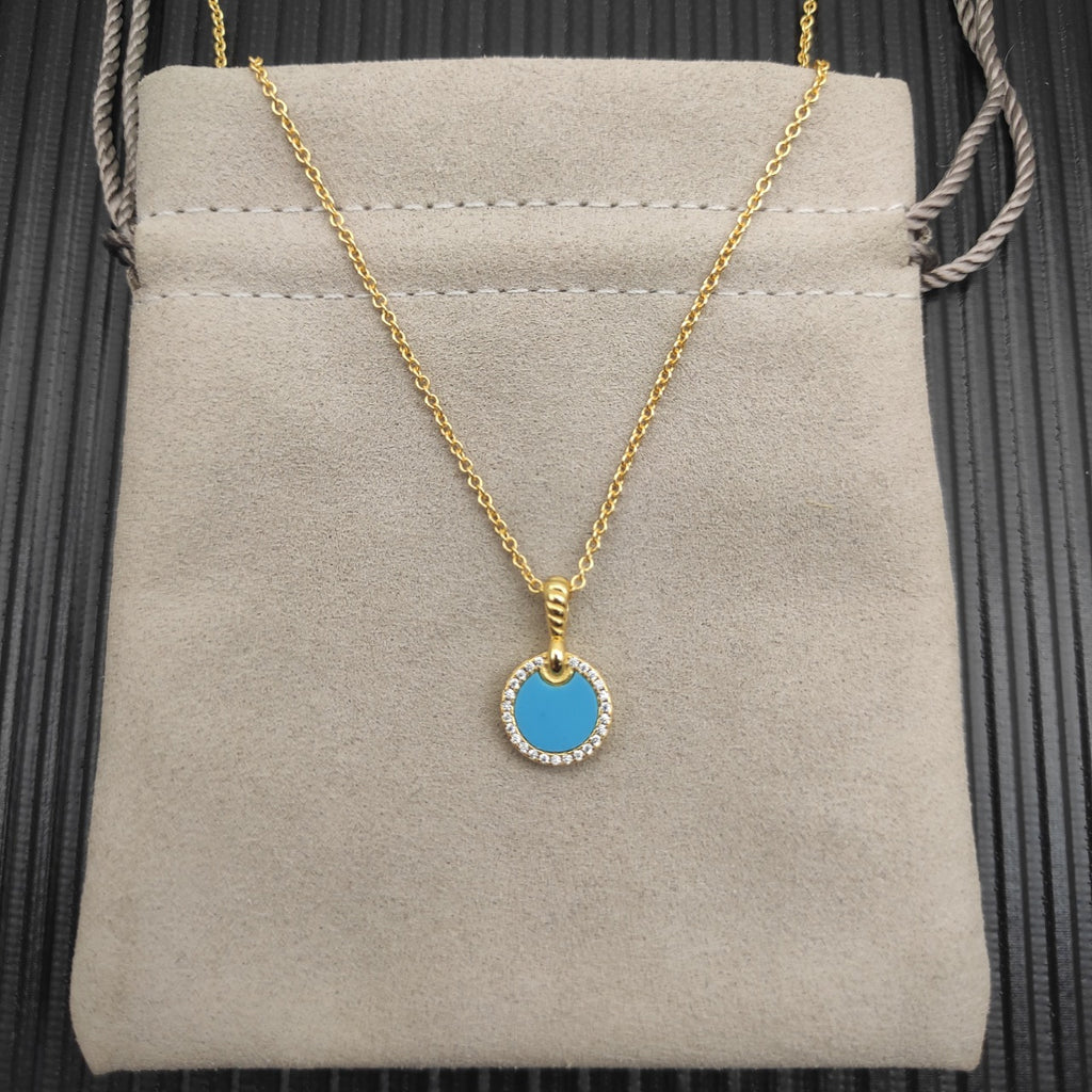 Crystal Turquoise Gold-Tone Necklace
