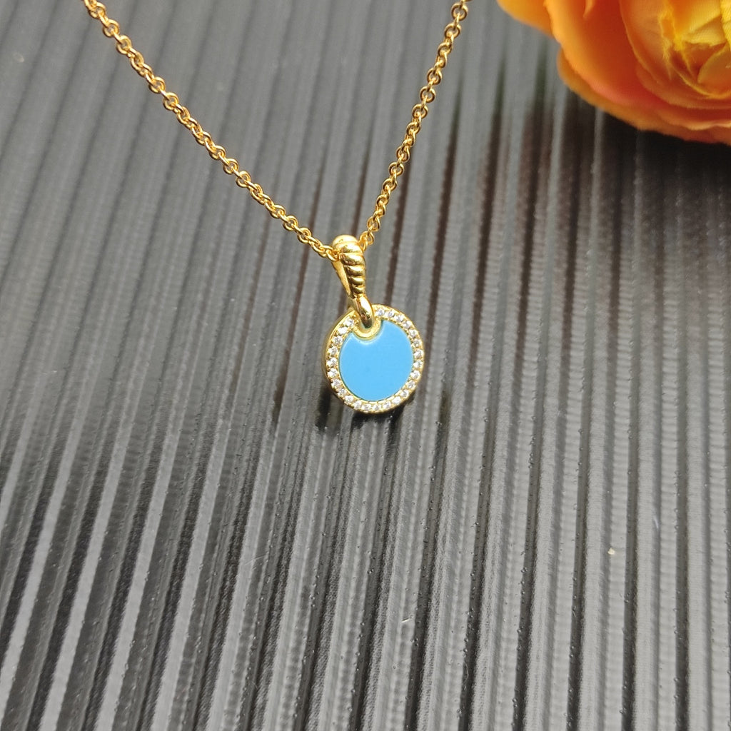 Crystal Turquoise Gold-Tone Necklace