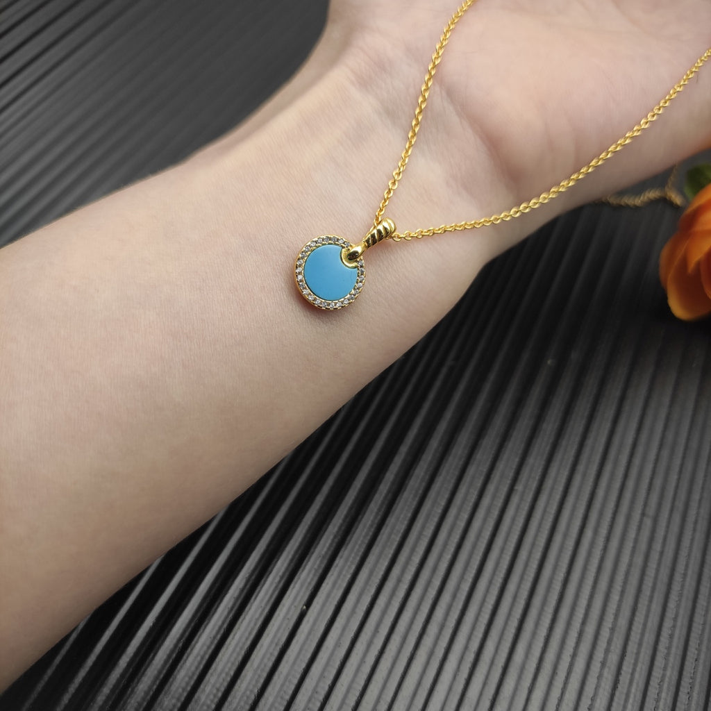 Crystal Turquoise Gold-Tone Necklace