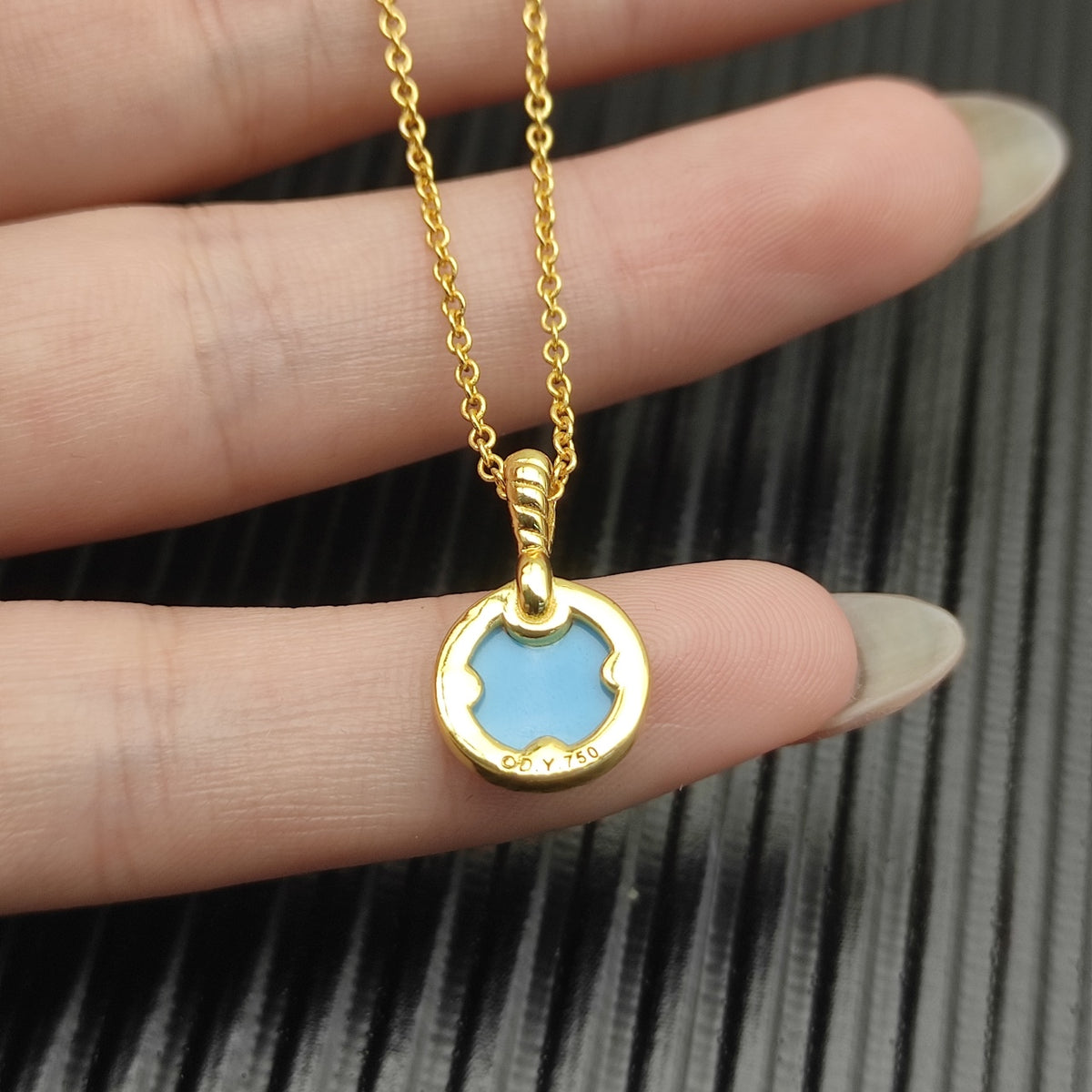 Crystal Turquoise Gold-Tone Necklace