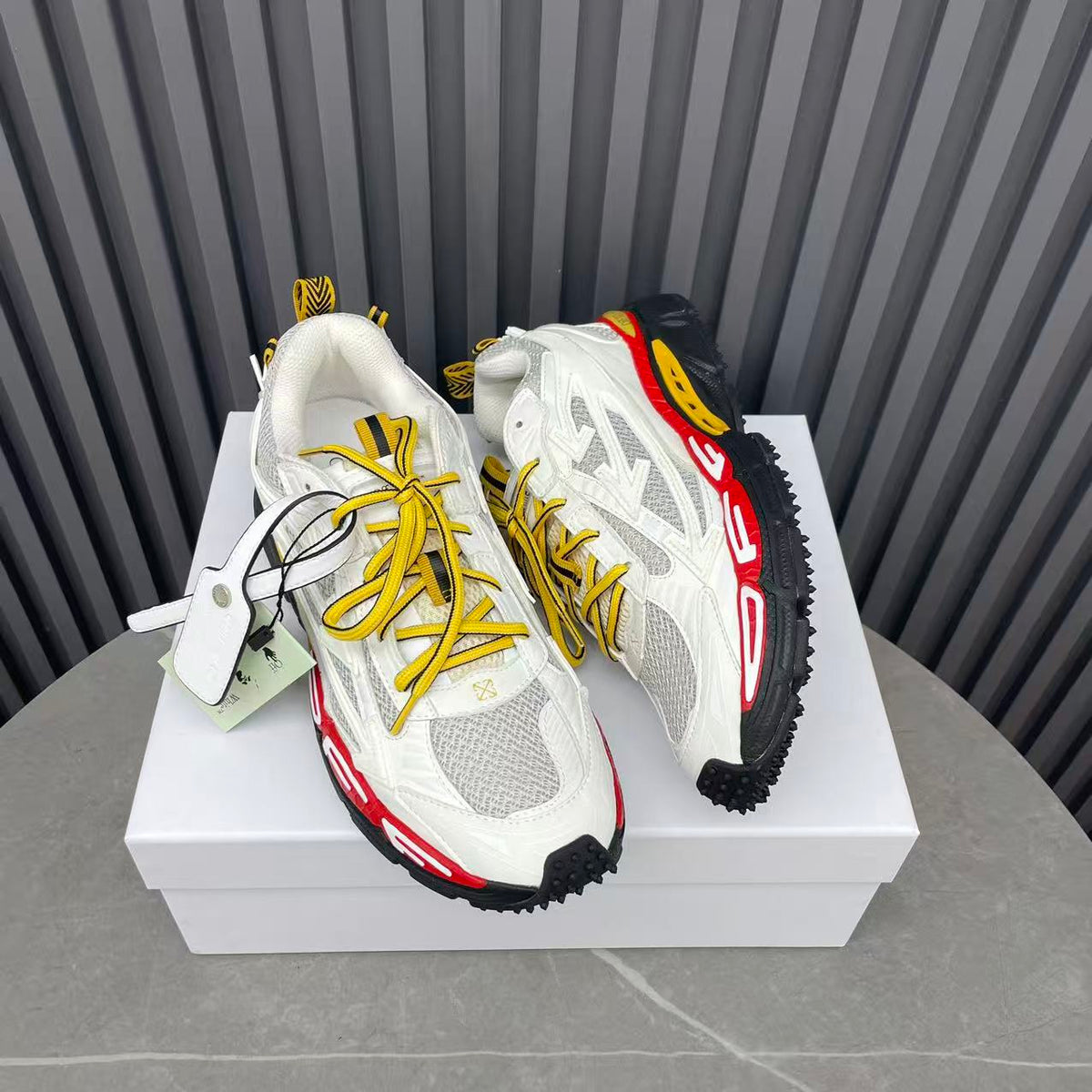 Off-White Thick-Sole Sneakers | White & Black Streetwear