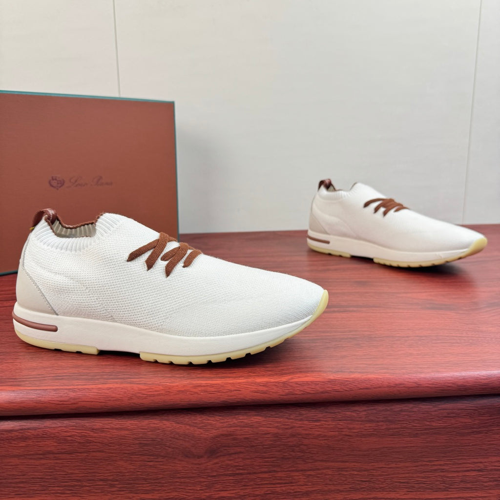 Loro Piana White, Gray & Black Sneakers | Breathable Casual Style
