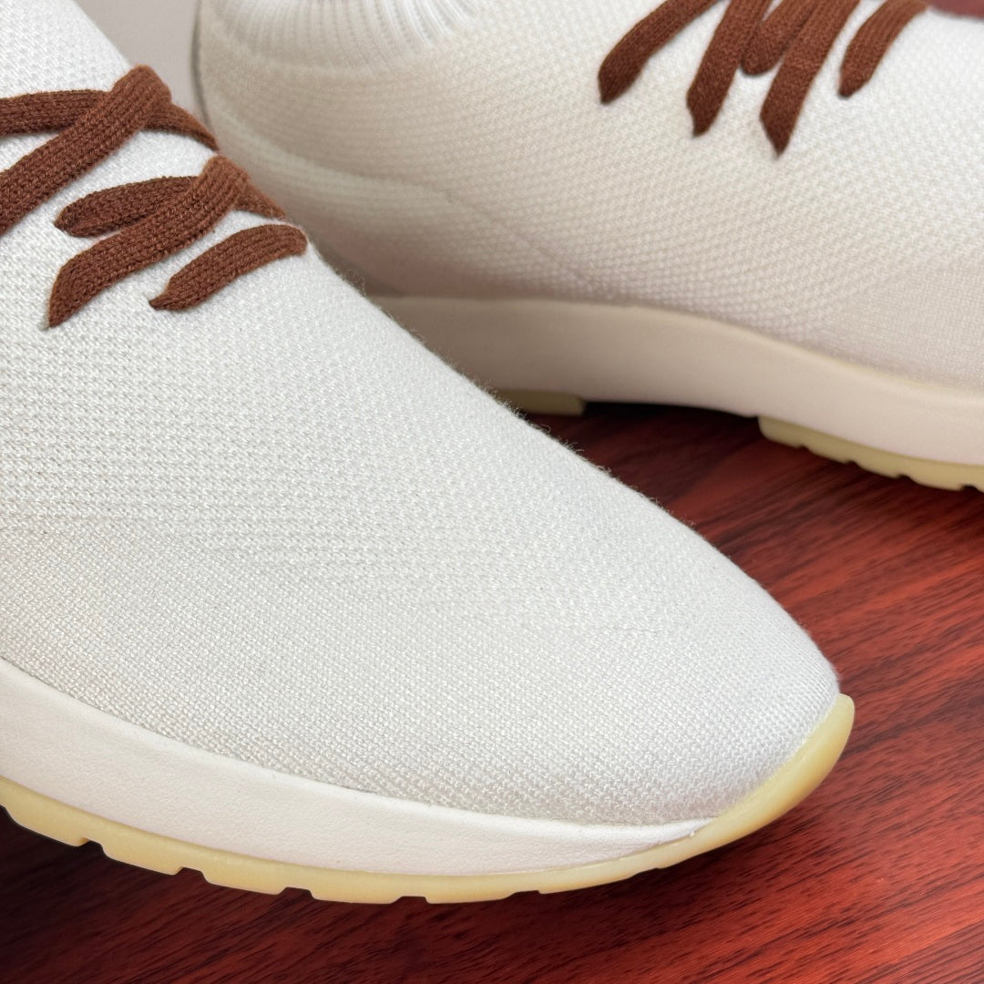 Loro Piana White, Gray & Black Sneakers | Breathable Casual Style