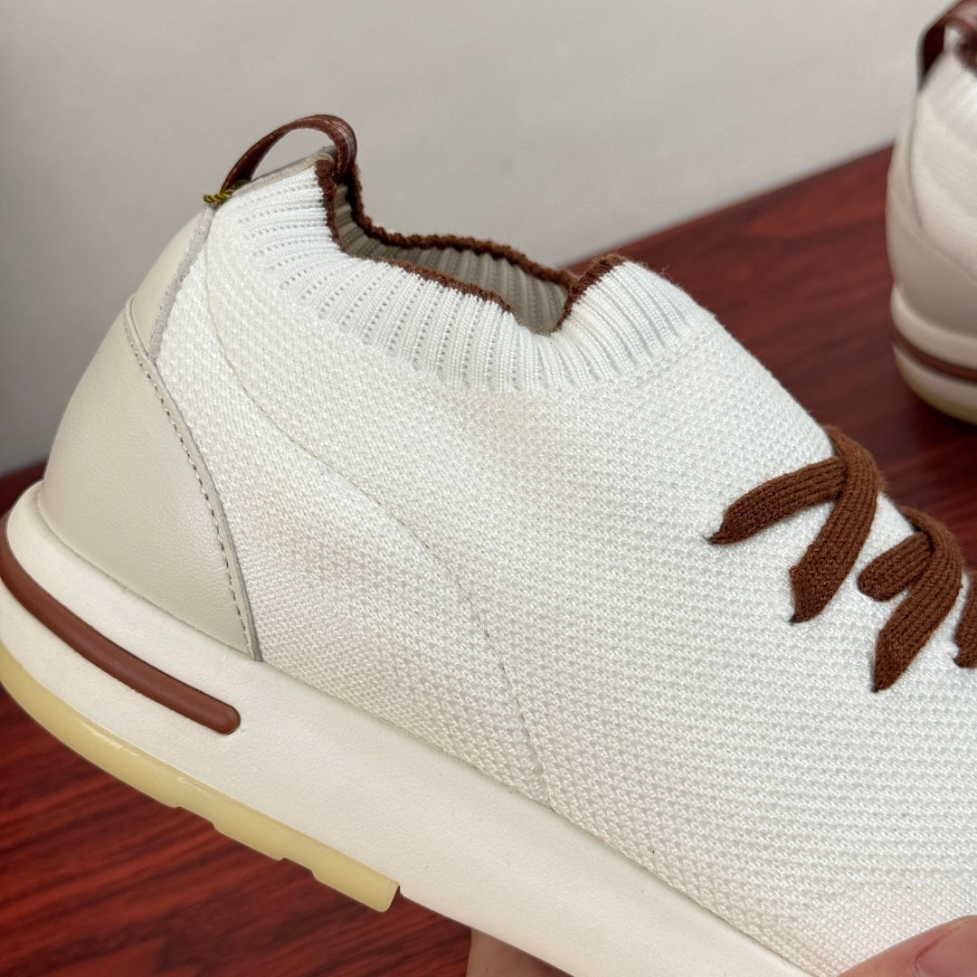 Loro Piana White, Gray & Black Sneakers | Breathable Casual Style