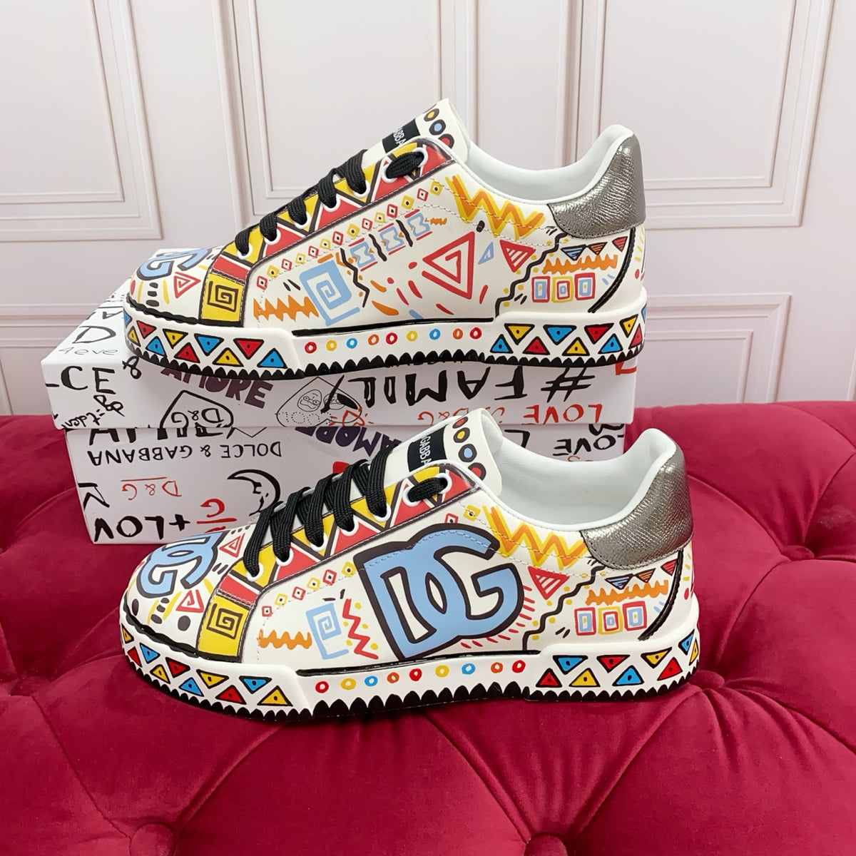 Dolce & Gabbana Logo Panelled Low-Top Sneakers | Gum-Tread Sole