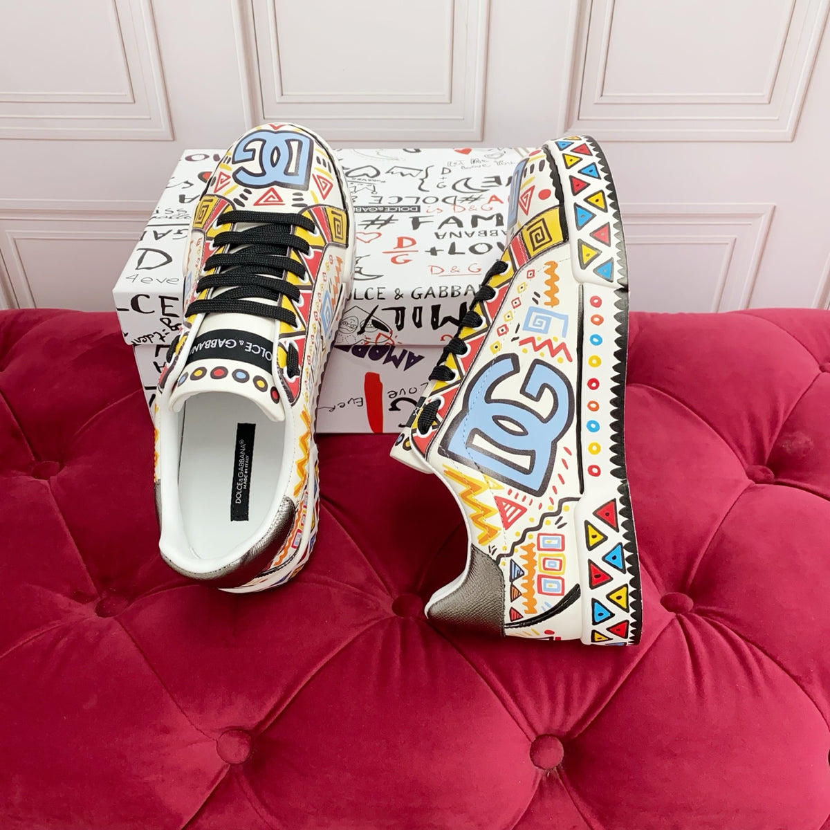 Dolce & Gabbana Logo Panelled Low-Top Sneakers | Gum-Tread Sole