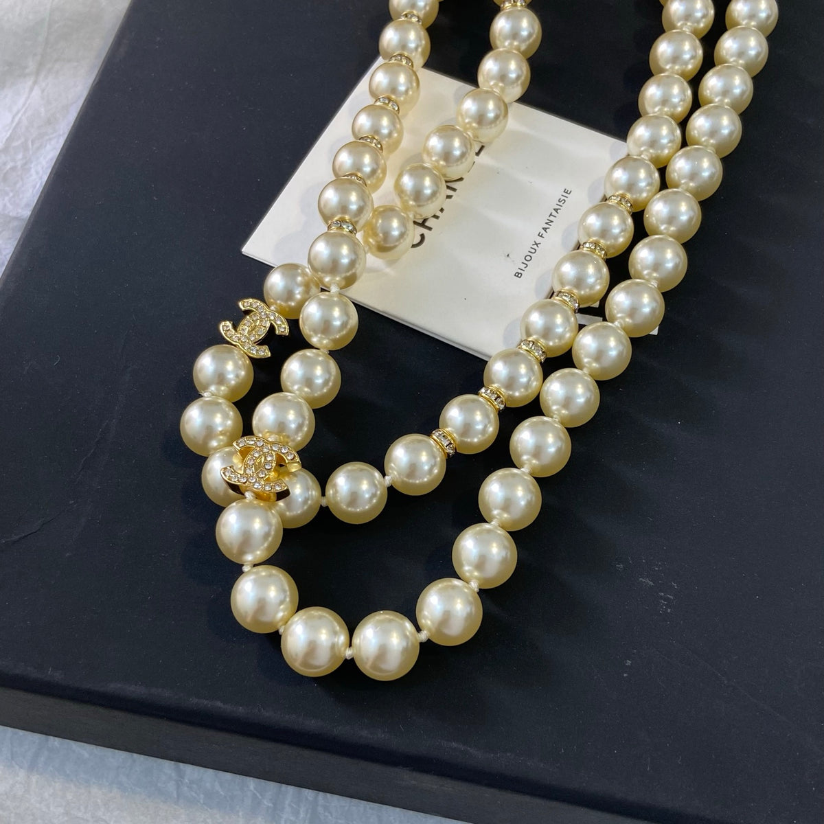 CHANEL CC Long Pearl Necklace | Statement Jewelry