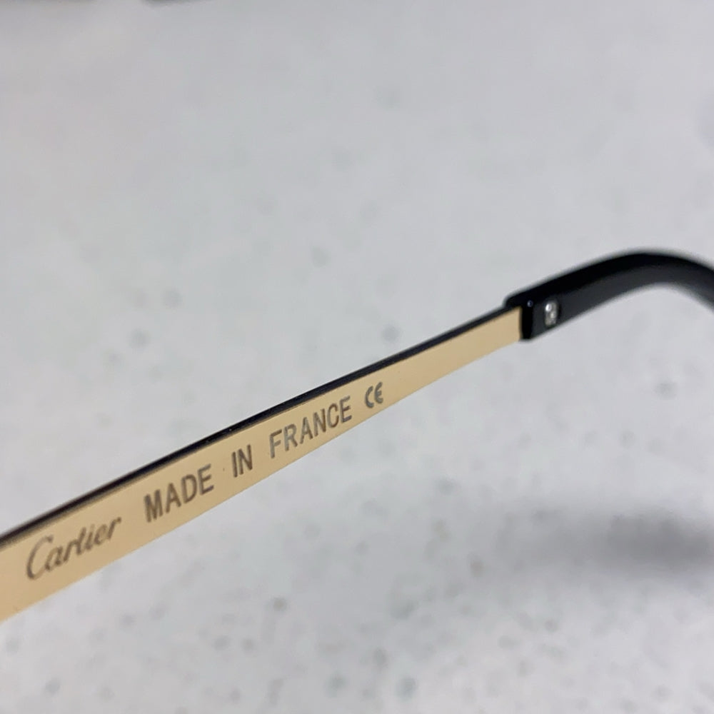 Cartier Blue Oval Sunglasses with Gold-Tone Accents