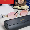 Cartier Pink Oval Sunglasses with Gold-Tone Accents