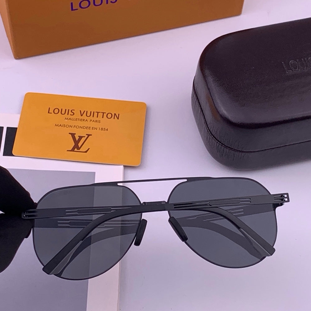 LOUIS VUITTON Black Aviator Sunglasses