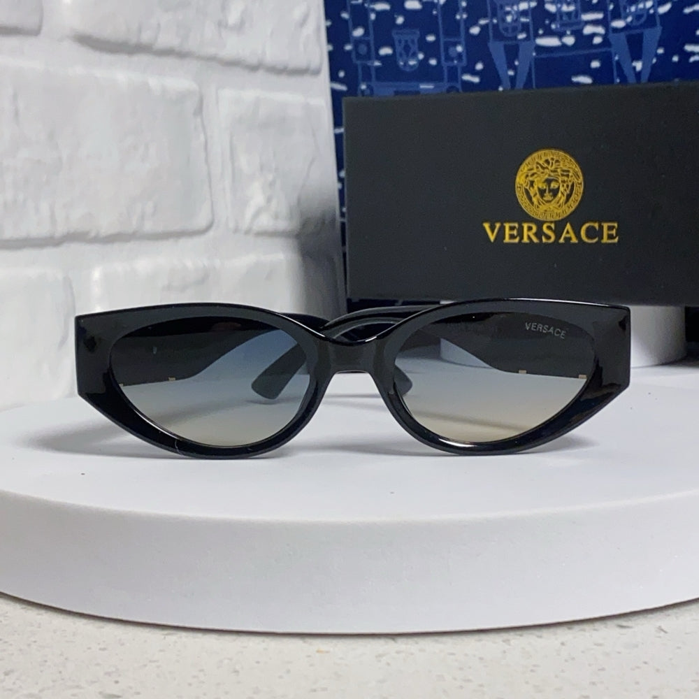 VERSACE Black Cat-Eye Sunglasses with Medusa Accents