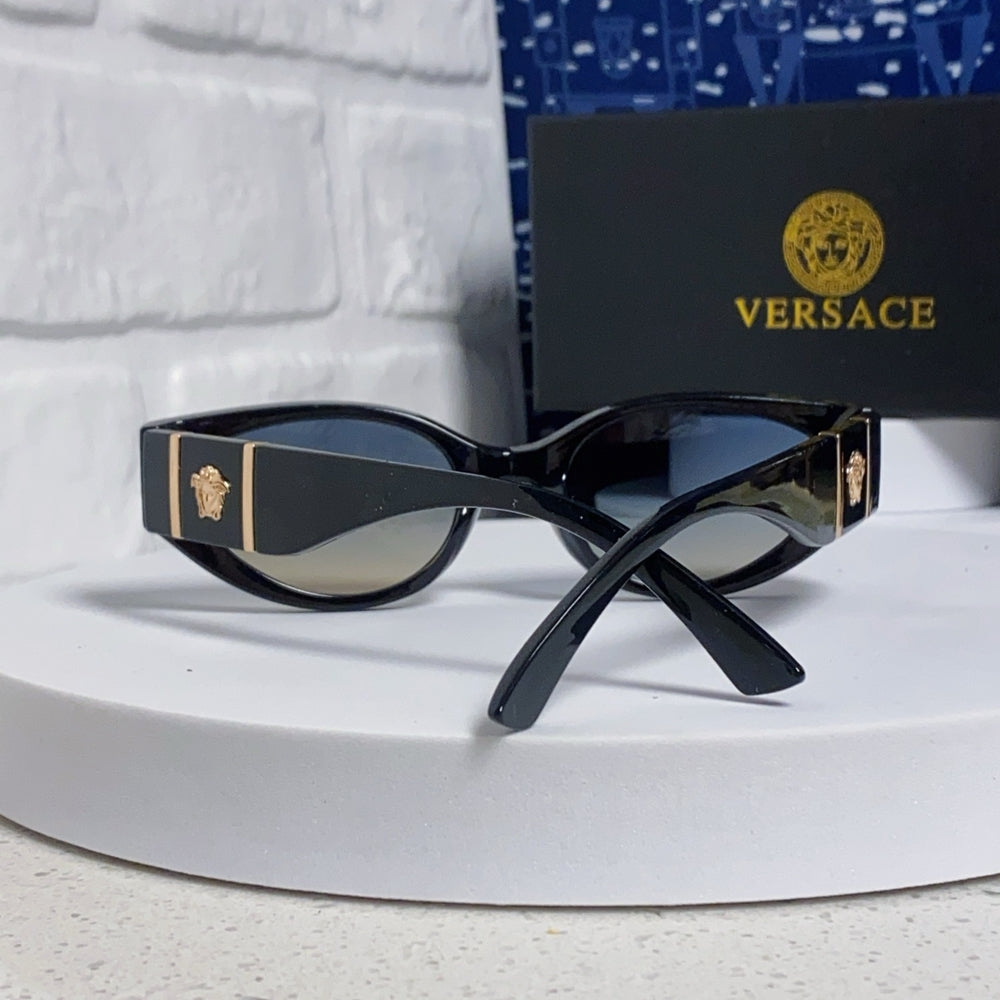 VERSACE Black Cat-Eye Sunglasses with Medusa Accents
