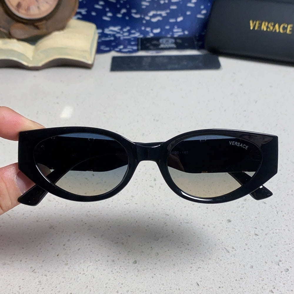 VERSACE Black Cat-Eye Sunglasses with Medusa Accents