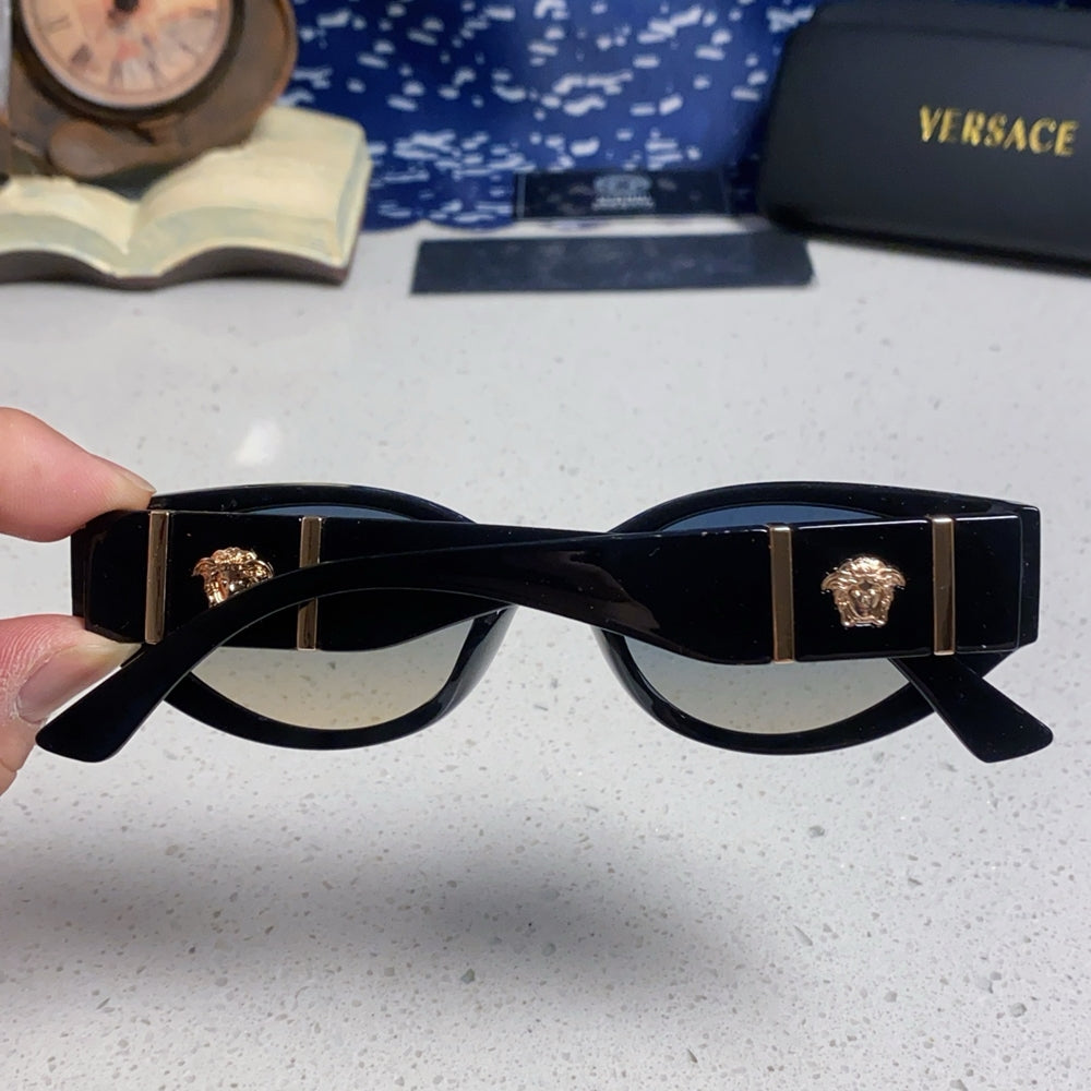 VERSACE Black Cat-Eye Sunglasses with Medusa Accents