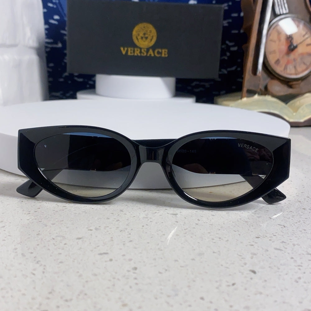 VERSACE Black Cat-Eye Sunglasses with Medusa Accents
