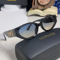 VERSACE Black Cat-Eye Sunglasses with Medusa Accents